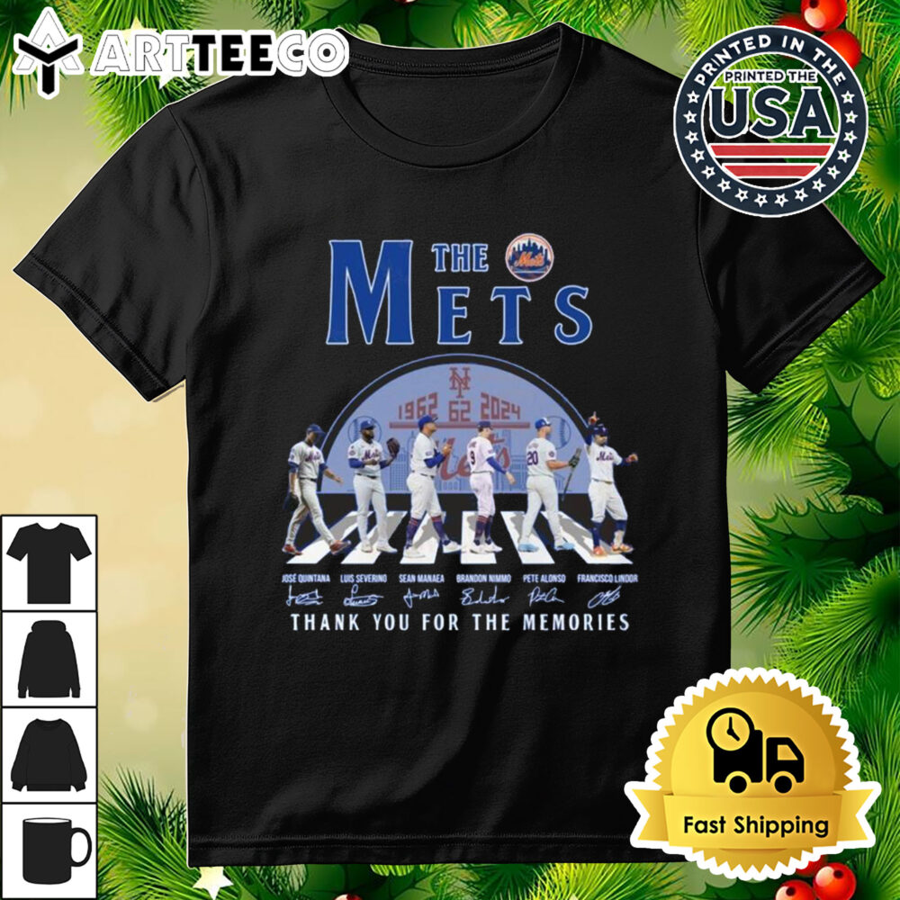 MLB New York Mets 62nd 1962 2024 Thank You For The Memories Walking Signatures Shirt 3