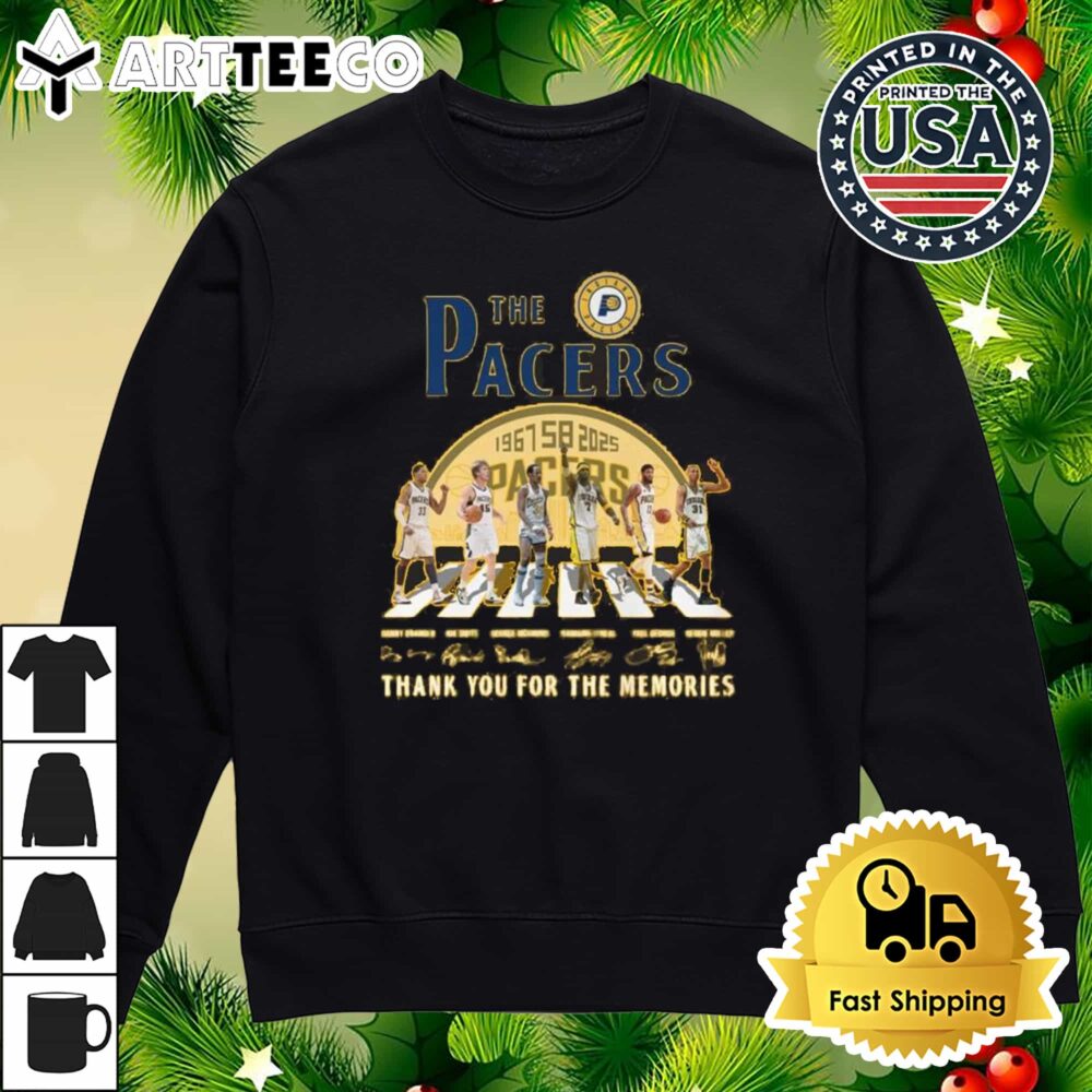 NBA Indiana Pacers 58th 1967 2025 Thank You For The Memories Walking Signatures Retro T Shirt 4