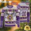 NCAA LSU Tigers Special Reindeer Light Custom Name And Number Ugly Christmas Sweater