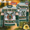 NCAA Miami Hurricanes Special Reindeer Light Custom Name And Number Ugly Christmas Sweater