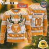 NCAA Tennessee Volunteers Special Reindeer Light Custom Name And Number Ugly Christmas Sweater