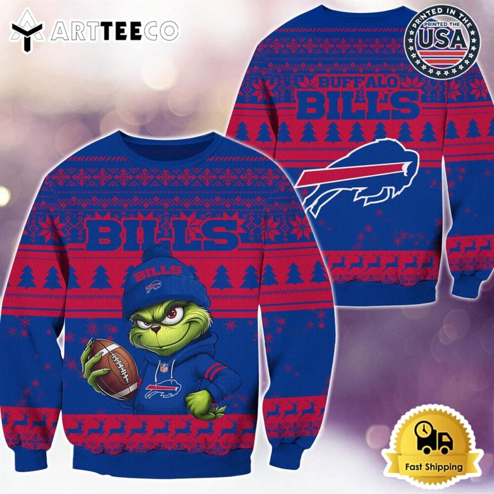 NFL Buffalo Bills Grinch Football Limited Edition Ugly Christmas Sweater