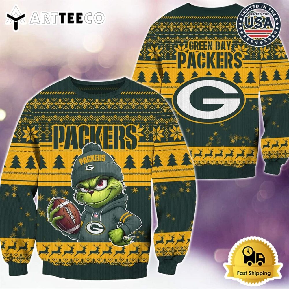 NFL Green Bay Packers Grinch Football Limited Edition Ugly Christmas Sweater