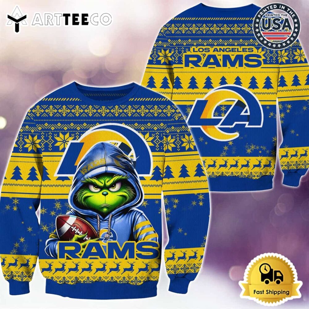 NFL Los Angeles Rams Christmas x Grinch Ugly Christmas Sweater