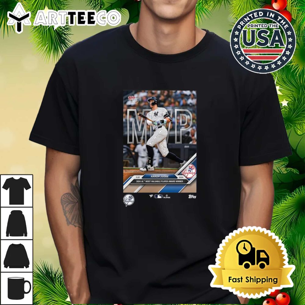 New York Yankees Aaron Judge Topps Now 2024 American League MVP Retro T Shirt 1