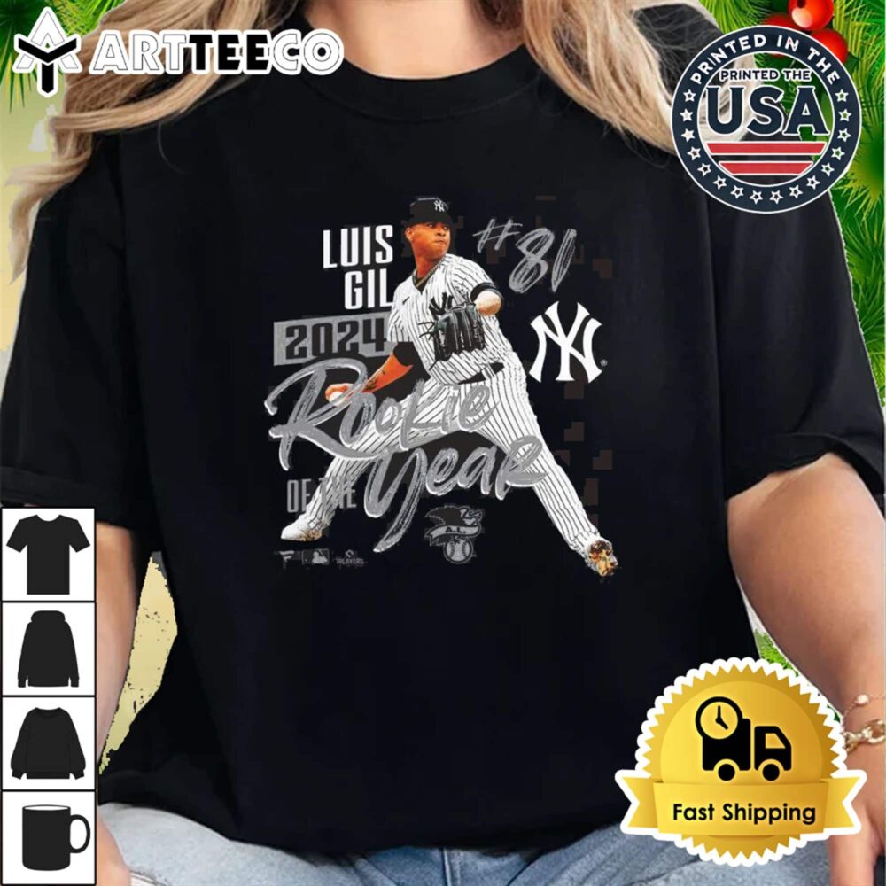 New York Yankees Luis Gil 2024 American League Rookie Of The Year T Shirt 2