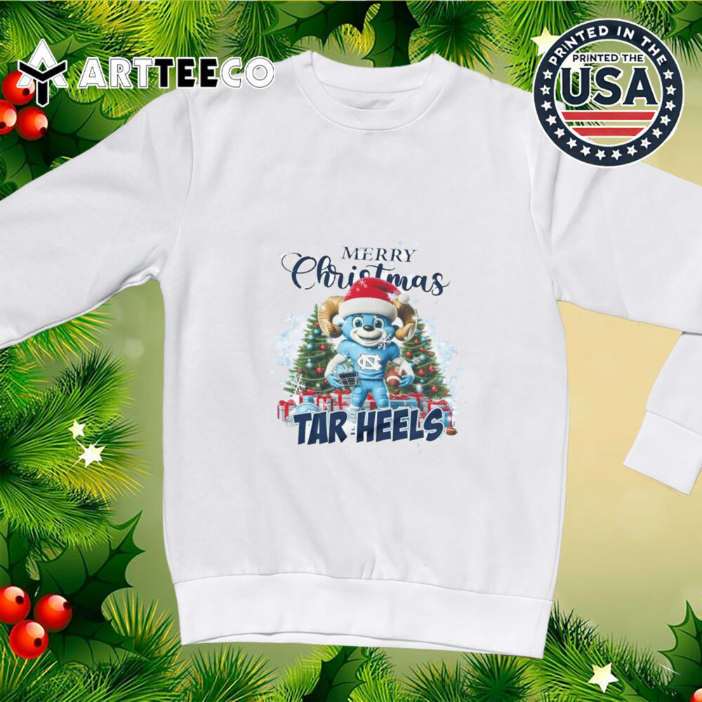 North Carolina Tar Heels Merry Christmas Go Tar Heels Mascot Shirt 3