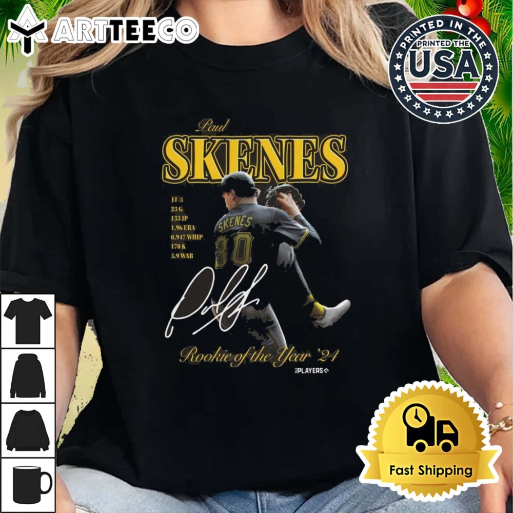 Paul Skenes Roy 2024 Rookie Of The Year '24 Signature Retro T Shirt 2