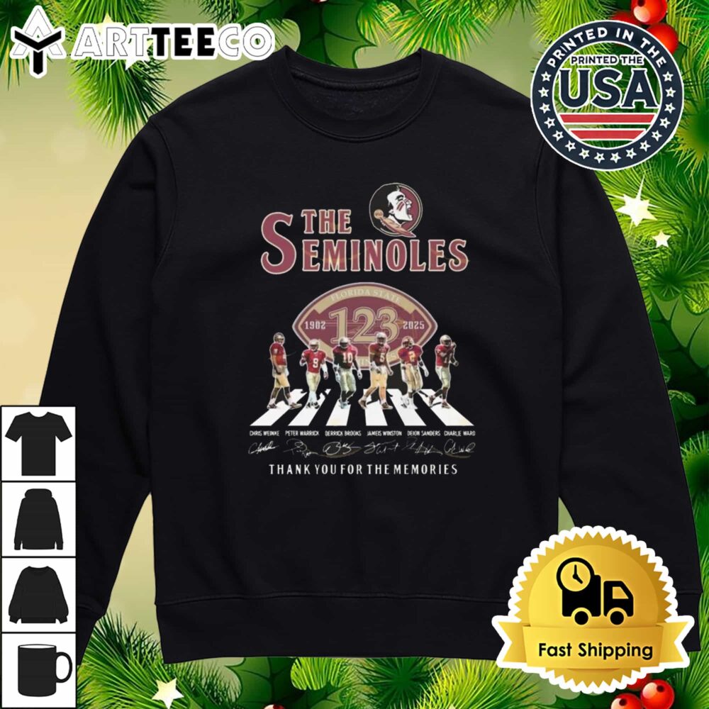 The Florida State Seminoles 1902 2025 Signatures Thank You For The Memories Walking Retro T Shirt 4