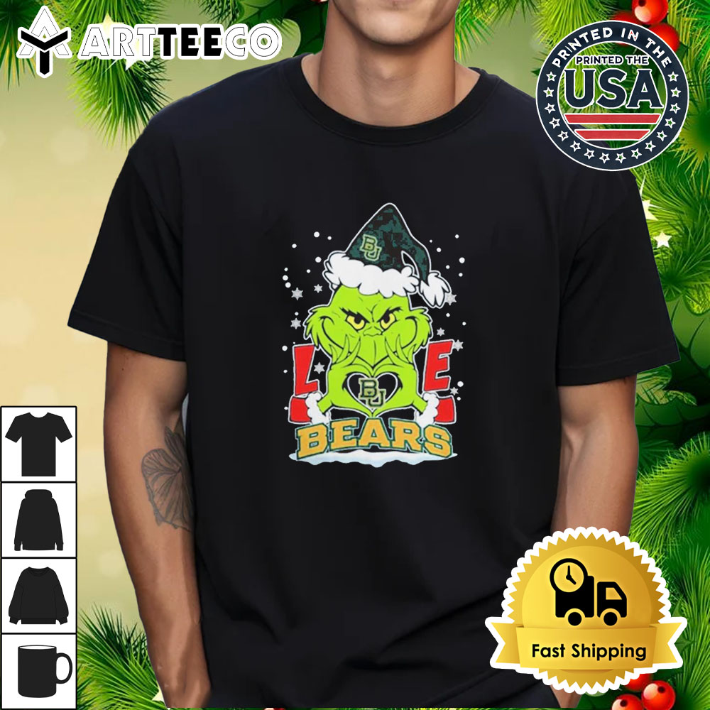 The Grinch Love 2024 Baylor Bears Football Christmas Retro T Shirt 1