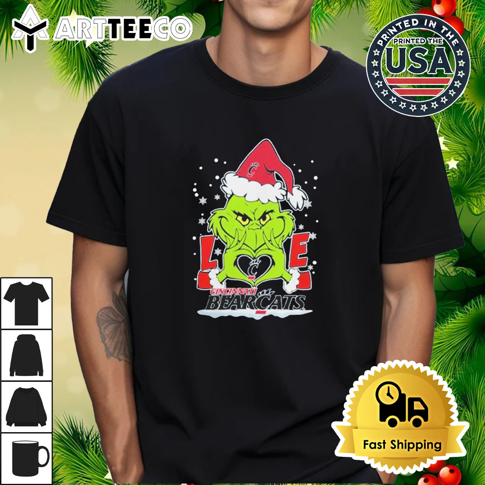 The Grinch Love 2024 Cincinnati Bearcats Football Christmas Retro T Shirt 1