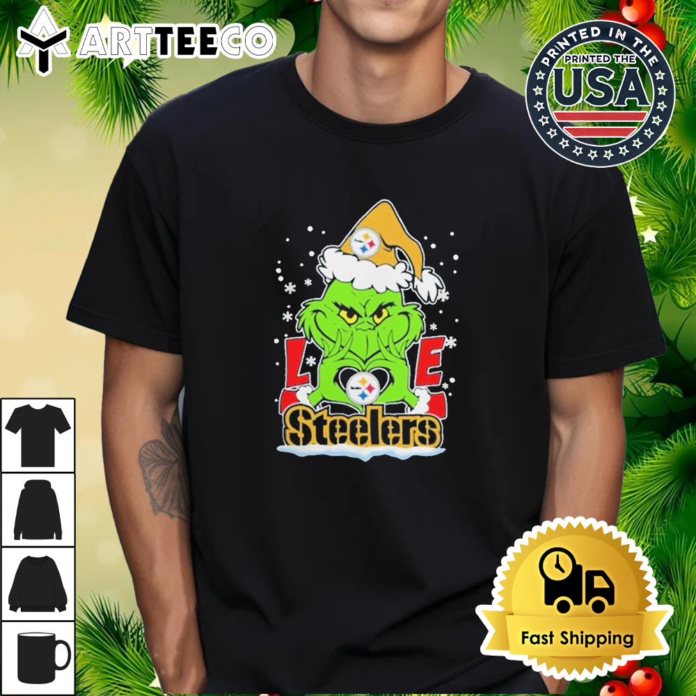 The Grinch Love 2024 Pittsburgh Steelers Football Christmas Retro T Shirt 1