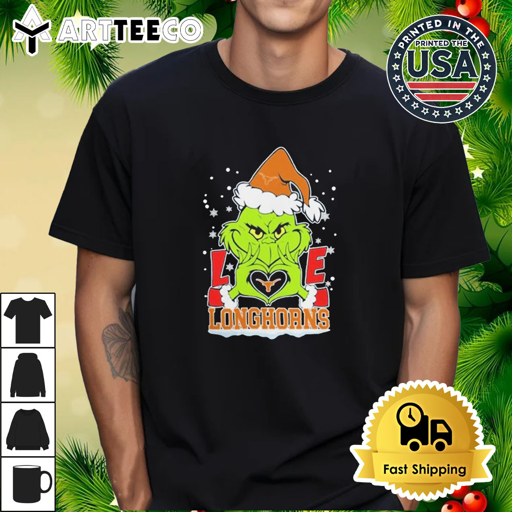 The Grinch Love 2024 Texas Longhorns Football Christmas Retro T Shirt 1