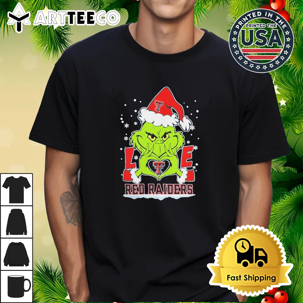 The Grinch Love 2024 Texas Tech Red Raiders Football Christmas Retro T Shirt 1