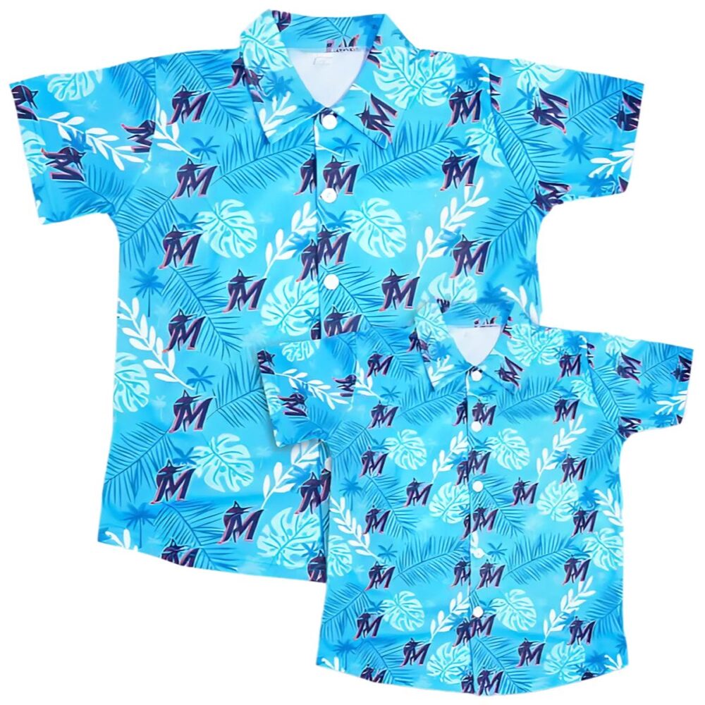 2021 Miami Marlins Tropical Shirt Stadium Giveaway Exchange MLB Aloha Shirt Gift For Fans 1