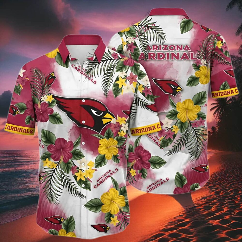 Arizona Cardinals Hawaiian Shirt Hibiscus Pattern NFL Gifts For Fans 2