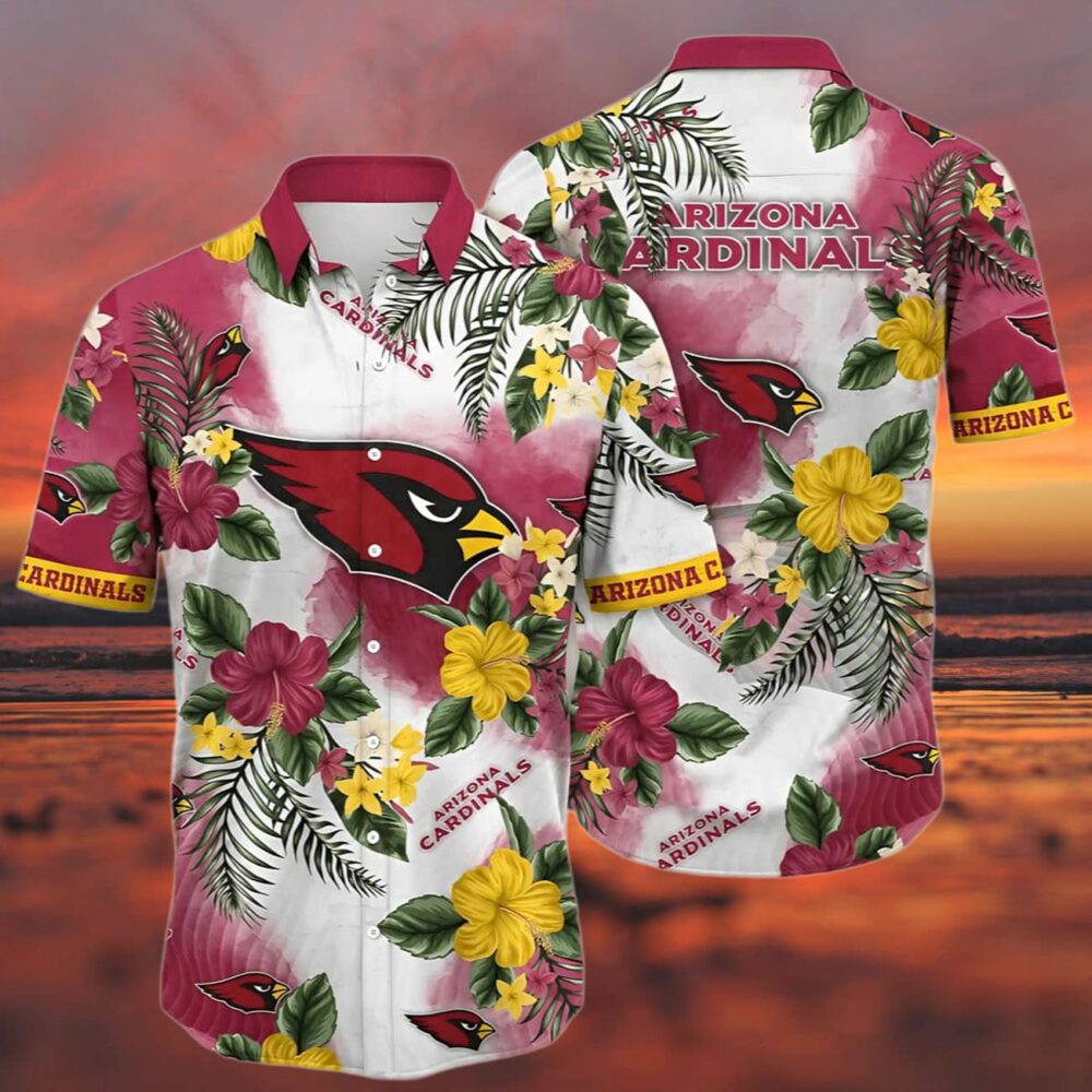 Arizona Cardinals Hawaiian Shirt Hibiscus Pattern NFL Gifts For Fans 3