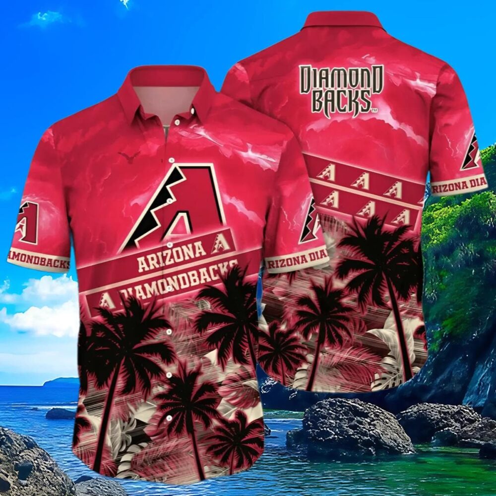 Arizona Diamondbacks Hawaiian Shirt Red Palm Tree Pattern MLB Aloha Shirt Gift For Fans 3