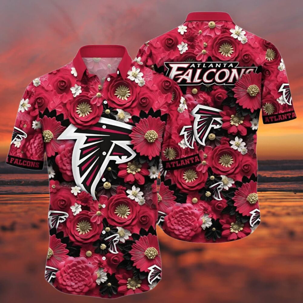 Atlanta Falcons Hawaiian Shirt Flowers Bloom NFL Gifts For Fans 3