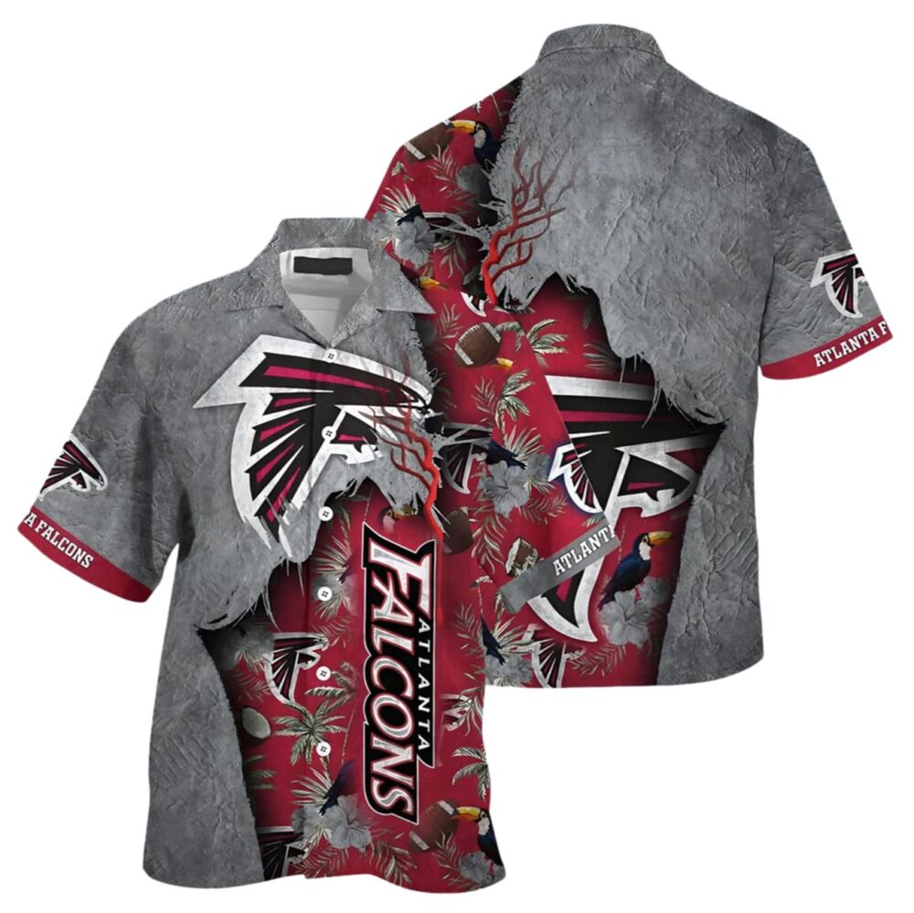 Atlanta Falcons Hawaiian Shirt Red Silver NFL Gifts For Fans 1