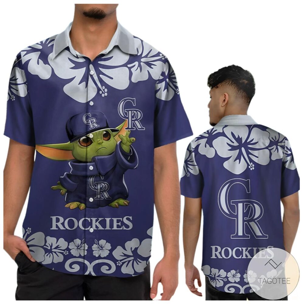 Baby Yoda Colorado Rockies Hawaiian Shirt MLB Aloha Shirt Gift For Fans 1