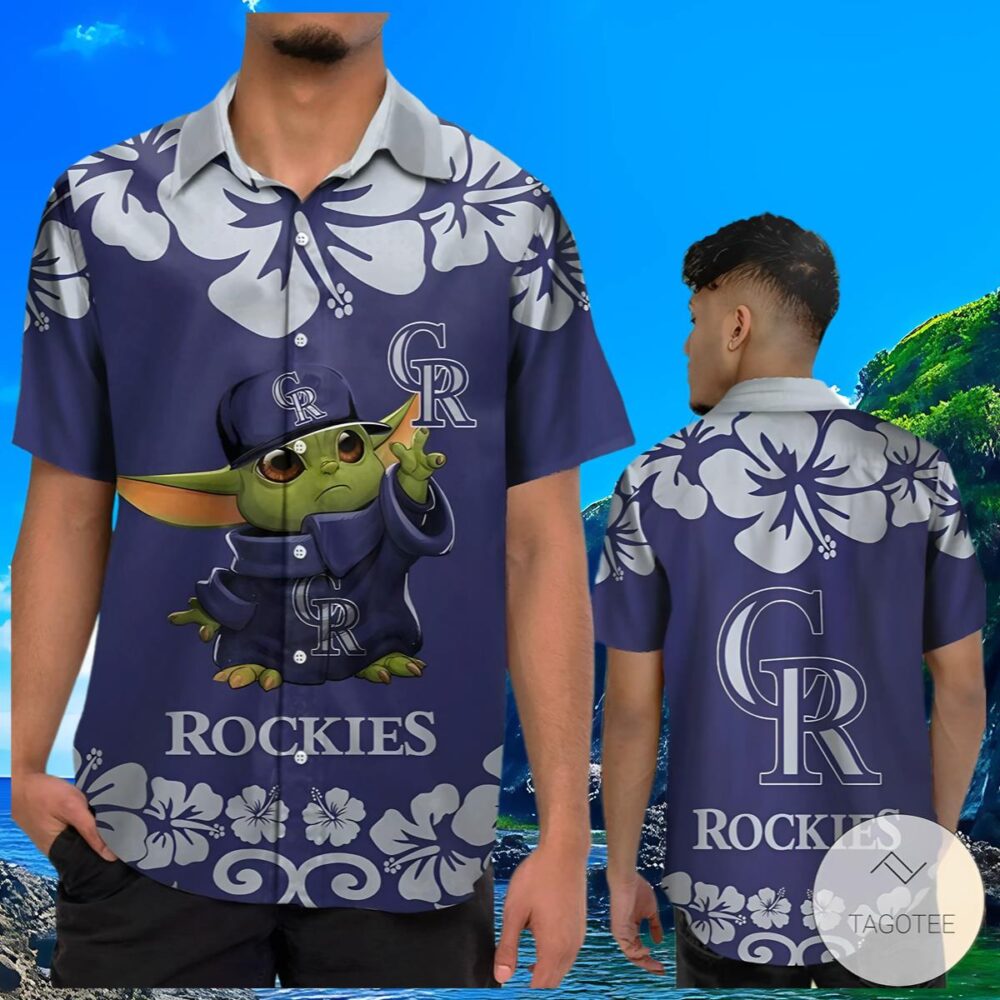 Baby Yoda Colorado Rockies Hawaiian Shirt MLB Aloha Shirt Gift For Fans 3