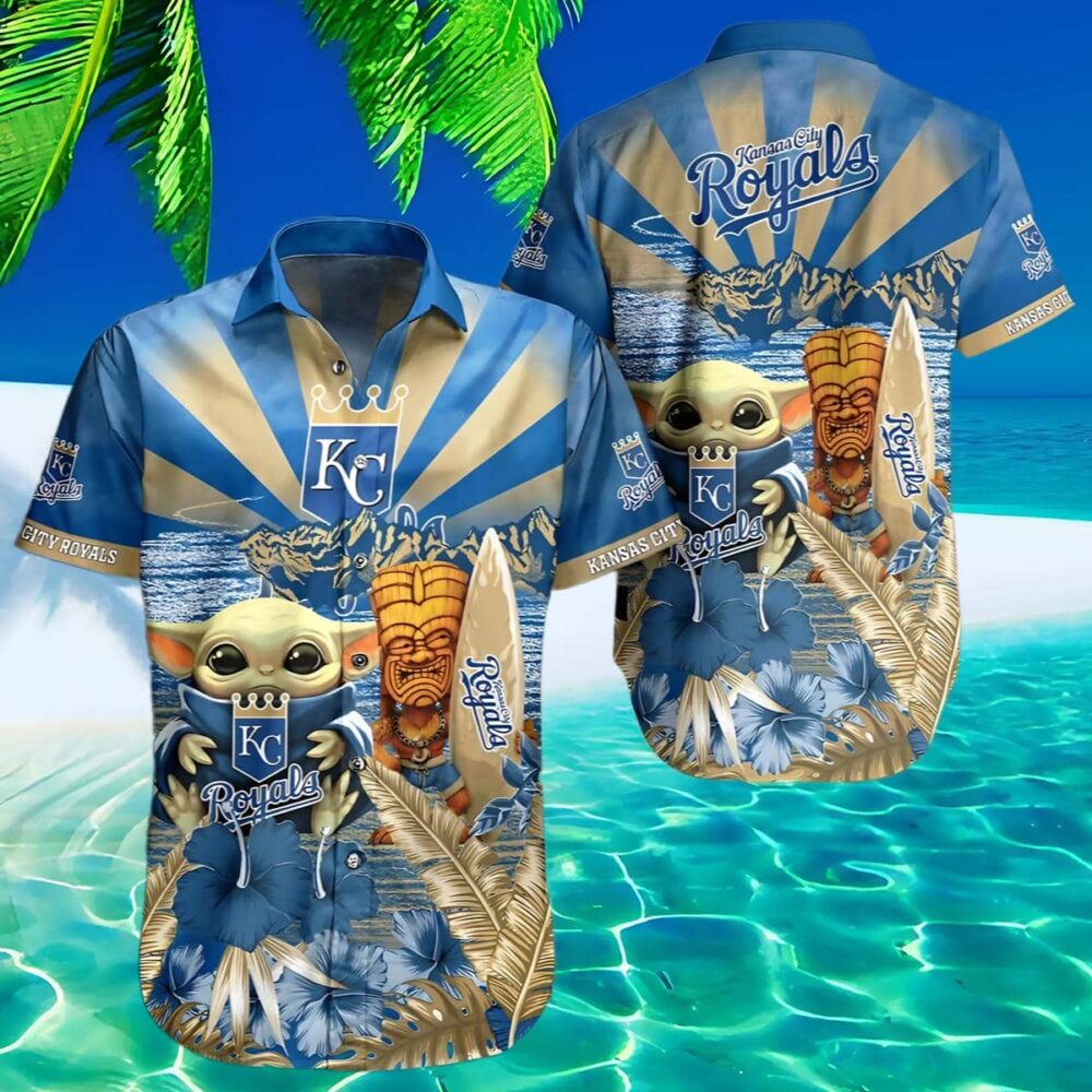 Baby Yoda Kansas City Royals Hawaiian Shirt MLB Aloha Shirt Gift For Fans 2