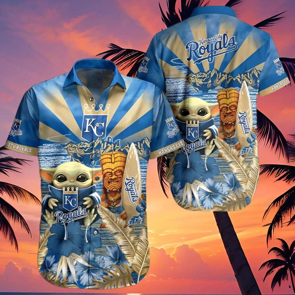 Baby Yoda Kansas City Royals Hawaiian Shirt MLB Aloha Shirt Gift For Fans 4