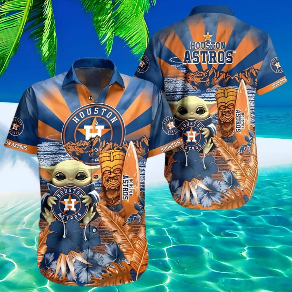 Baby Yoda Mens Houston Astros Hawaiian Shirt MLB Aloha Shirt Gift For Fans 2