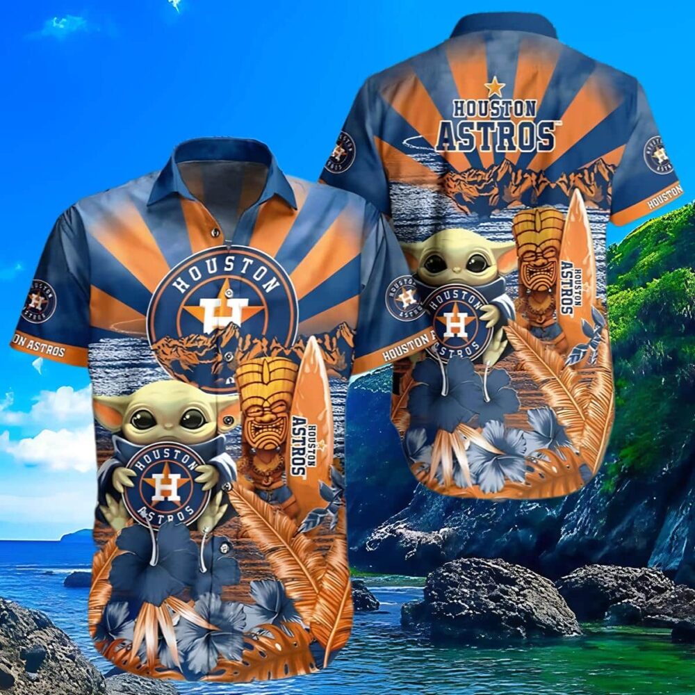 Baby Yoda Mens Houston Astros Hawaiian Shirt MLB Aloha Shirt Gift For Fans 3