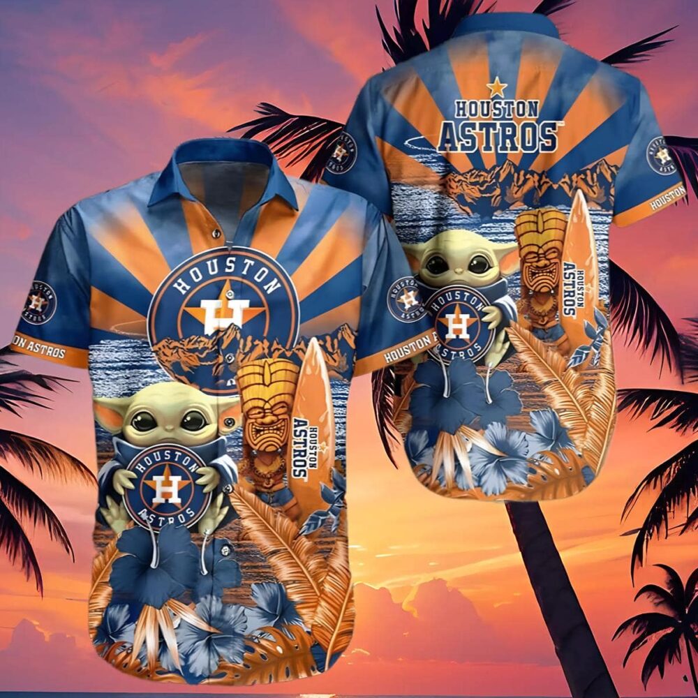 Baby Yoda Mens Houston Astros Hawaiian Shirt MLB Aloha Shirt Gift For Fans 4