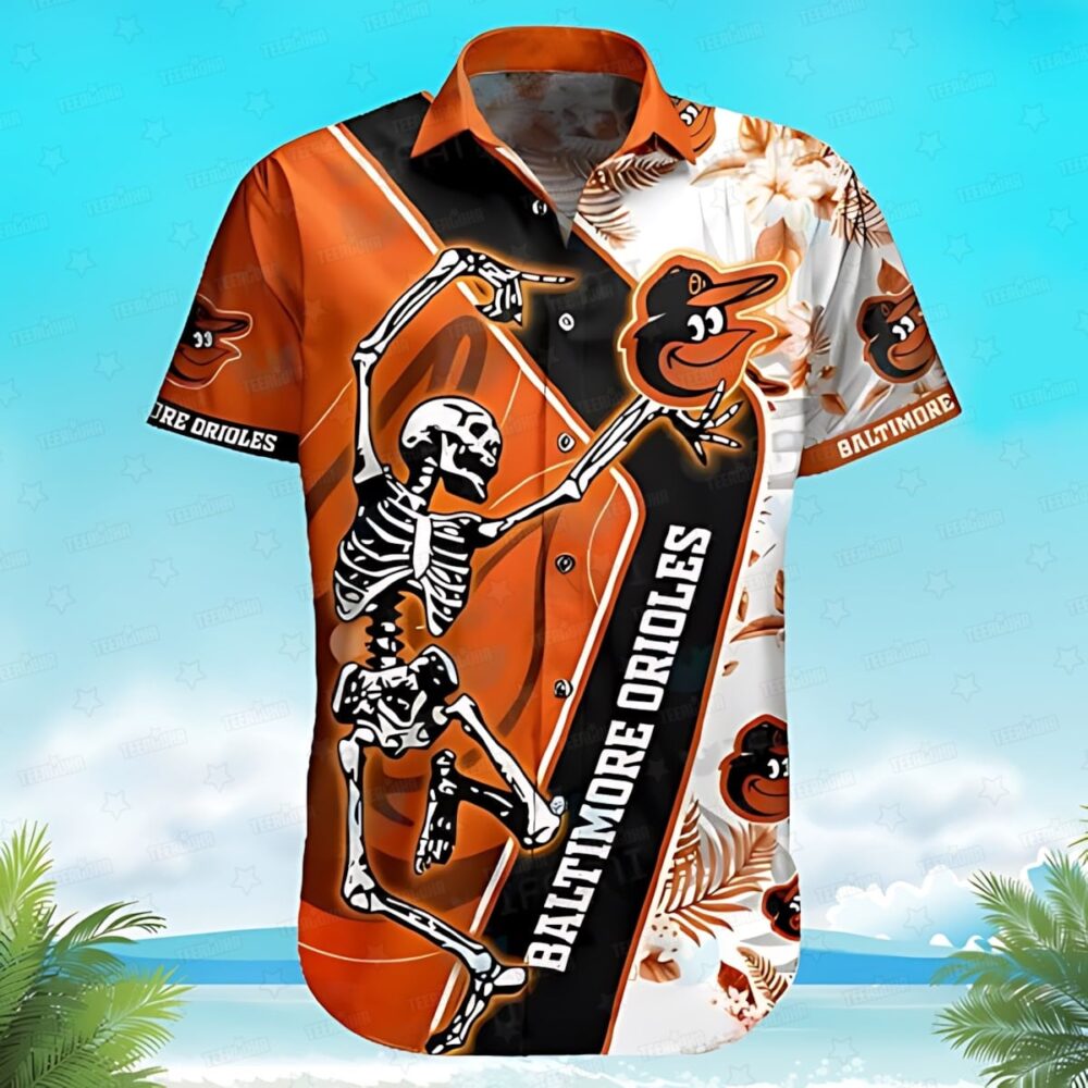 Baltimore Orioles Skeleton Swing Hawaiian Shirt MLB Aloha Shirt Gift For Fans 1