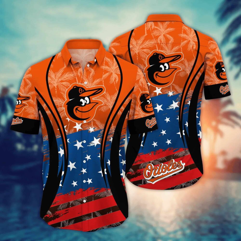 Baltimore Orioles Star Spangled Tropical Hawaiian Shirt MLB Aloha Shirt Gift For Fans 1