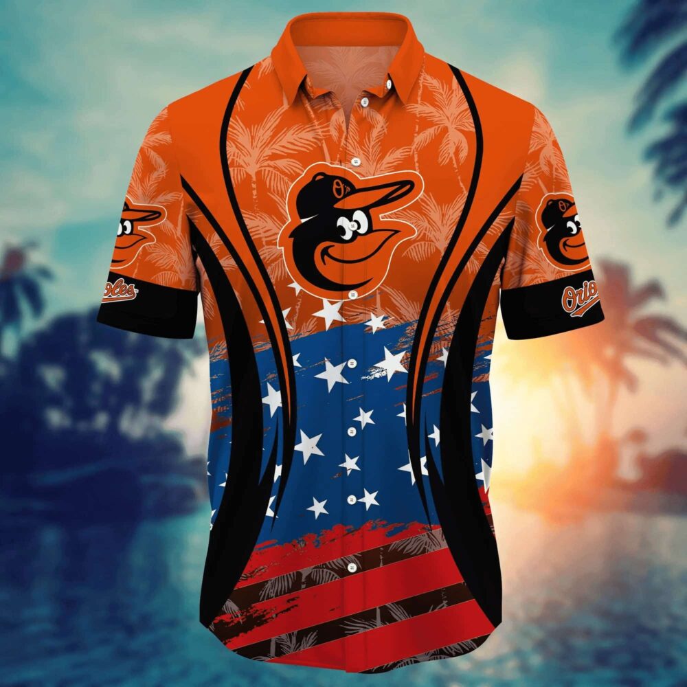 Baltimore Orioles Star Spangled Tropical Hawaiian Shirt MLB Aloha Shirt Gift For Fans 2