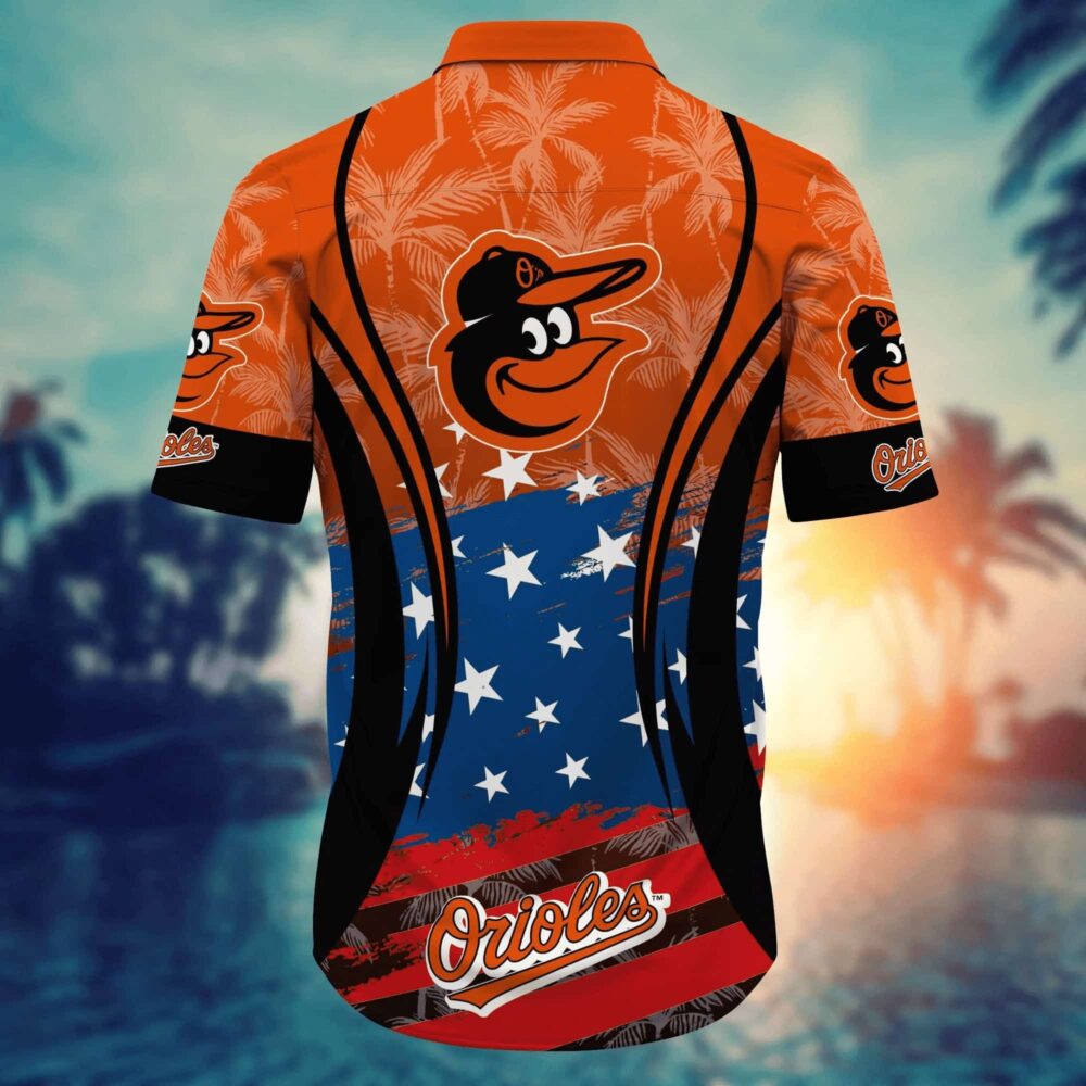 Baltimore Orioles Star Spangled Tropical Hawaiian Shirt MLB Aloha Shirt Gift For Fans 3