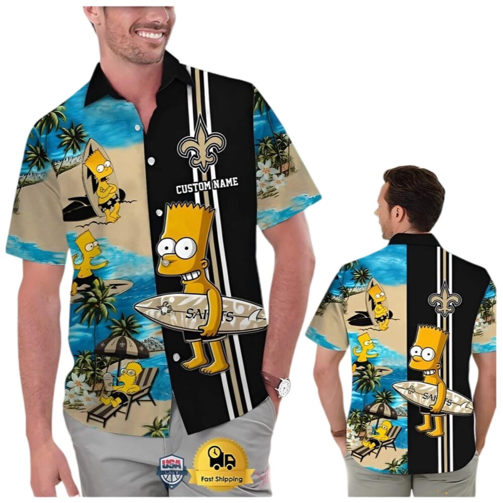 Bart Simpson New Orleans Saints Hawaiian Shirt NFL Gifts For Fans 1