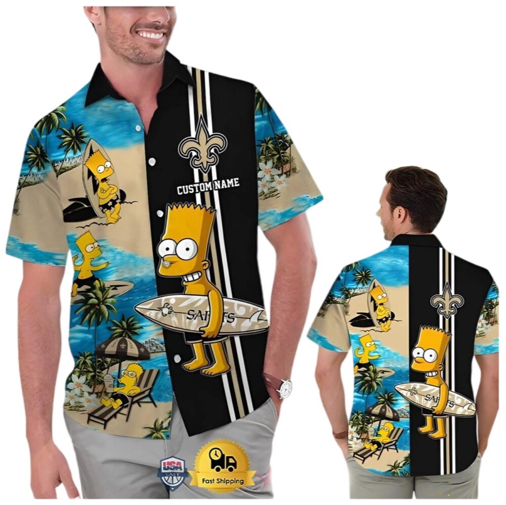 Bart Simpson New Orleans Saints Hawaiian Shirt NFL Gifts For Fans 1