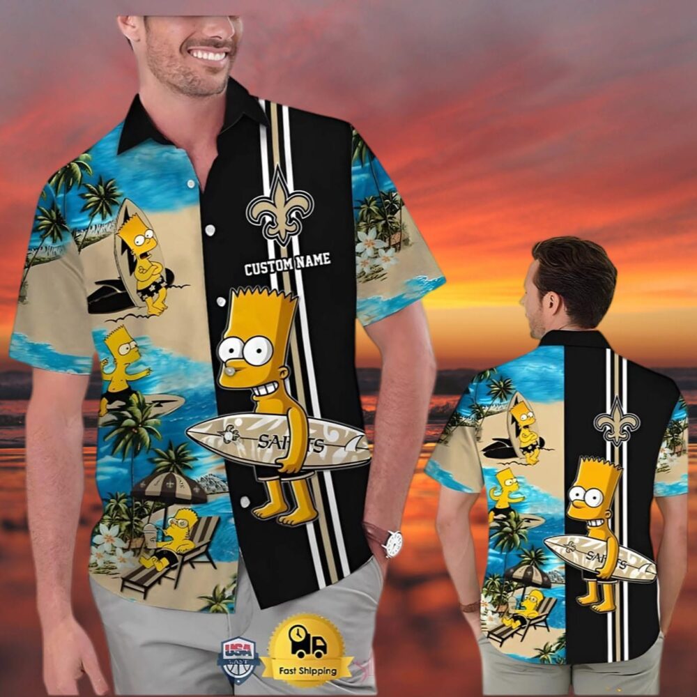 Bart Simpson New Orleans Saints Hawaiian Shirt NFL Gifts For Fans 3