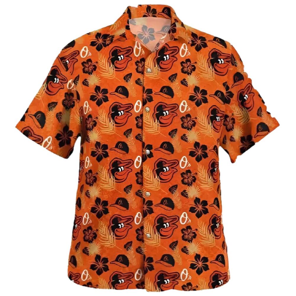 Birdland And Flower Baltimore Orioles Hawaiian Shirt MLB Aloha Shirt Gift For Fans 1