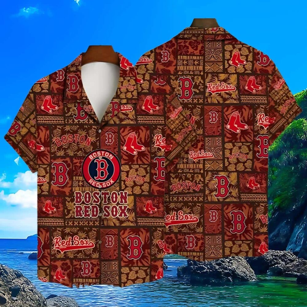 Boston Red Sox Hawaiian Shirt Logo Tropical MLB Aloha Shirt Gift For Fans 3