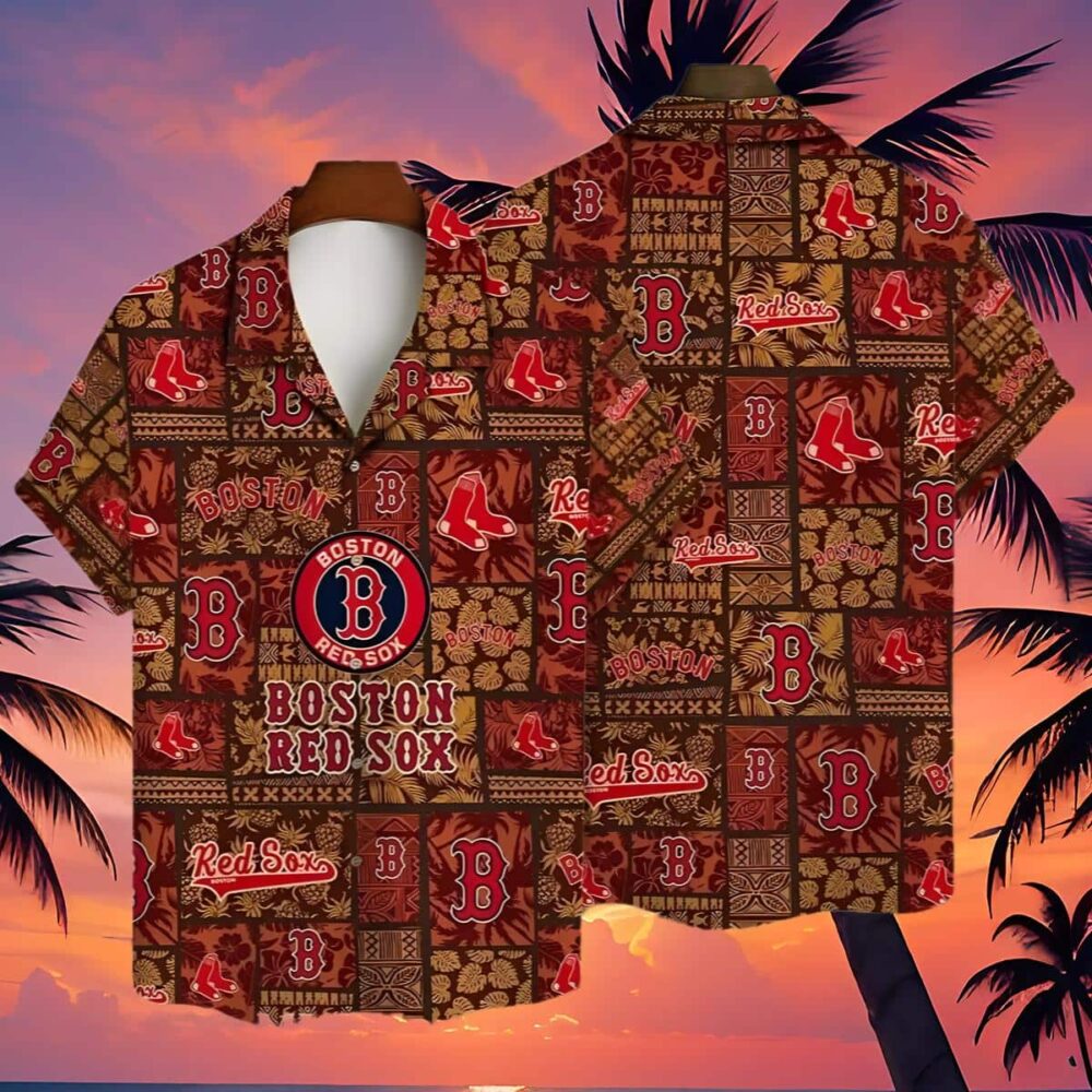 Boston Red Sox Hawaiian Shirt Logo Tropical MLB Aloha Shirt Gift For Fans 4