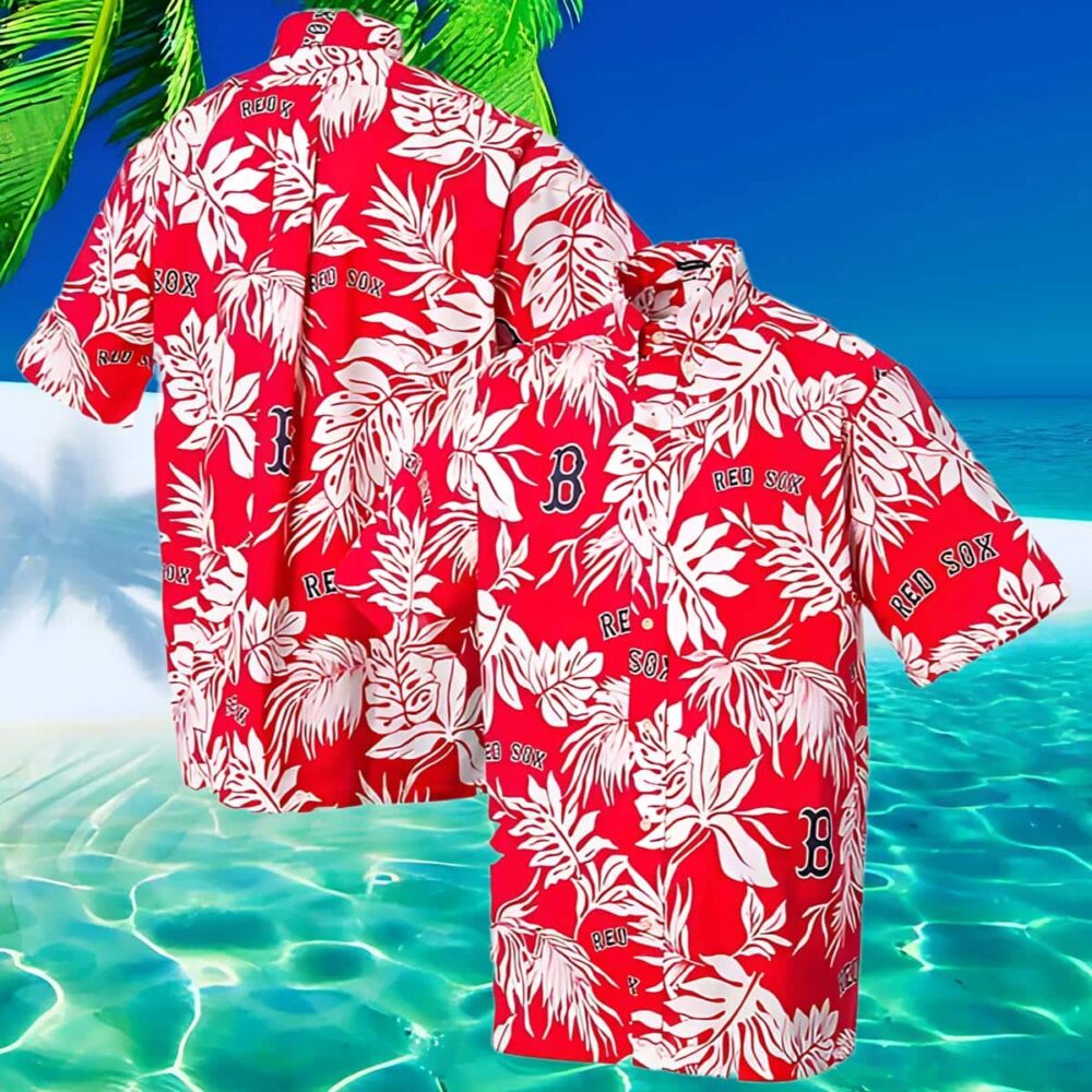 Boston Red Sox Hawaiian Shirt Red Floral Pattern MLB Aloha Shirt Gift For Fans 2