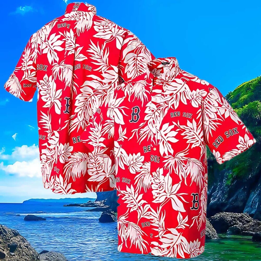 Boston Red Sox Hawaiian Shirt Red Floral Pattern MLB Aloha Shirt Gift For Fans 3