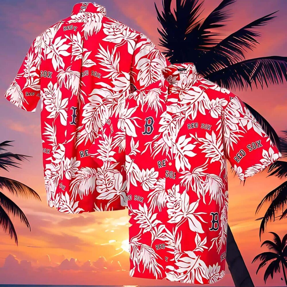 Boston Red Sox Hawaiian Shirt Red Floral Pattern MLB Aloha Shirt Gift For Fans 4