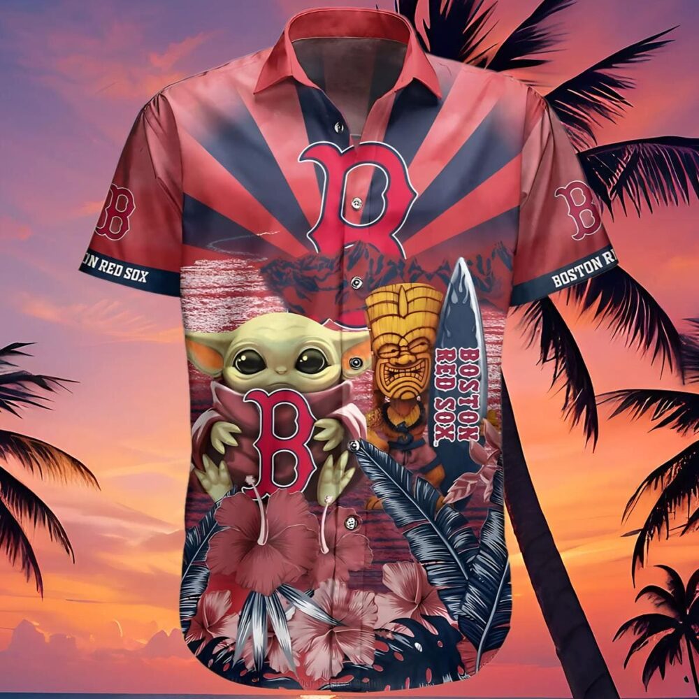 Boston Red Sox Mlb Baby Yoda Star Wars Hawaiian Shirt MLB Aloha Shirt Gift For Fans 4