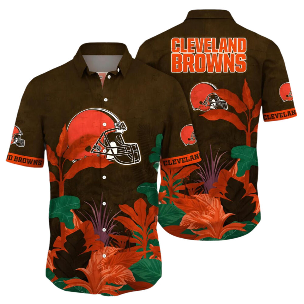 Browns Hawaiian Shirt Tropical Leaf Print NFL Gifts For Fans 1