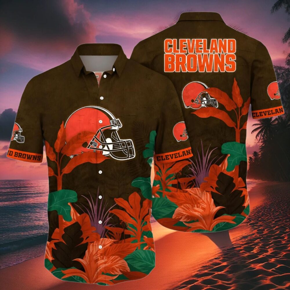 Browns Hawaiian Shirt Tropical Leaf Print NFL Gifts For Fans 2