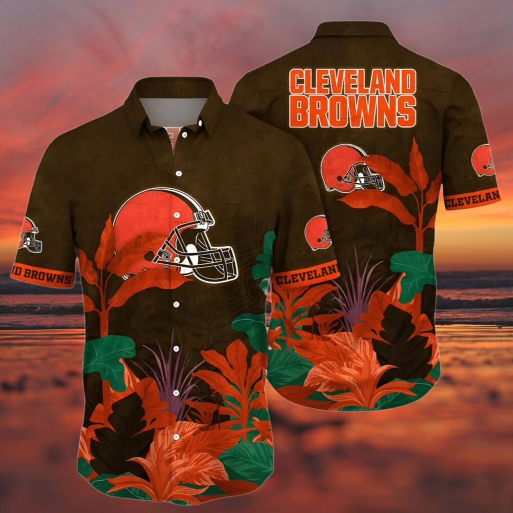 Browns Hawaiian Shirt Tropical Leaf Print NFL Gifts For Fans 3