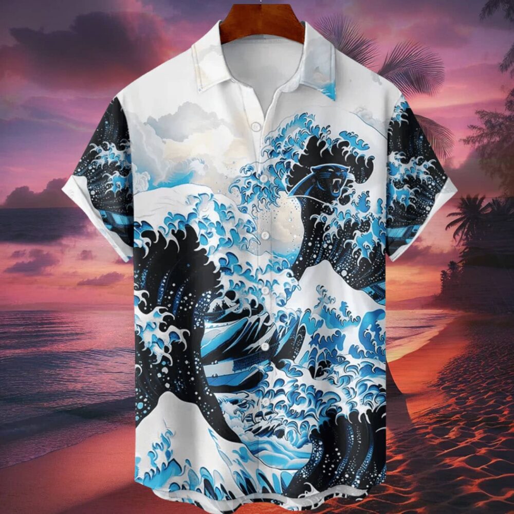 Carolina Panthers Great Wave Hawaiian Shirt Personalized Name And Number NFL Gift For Fans 1