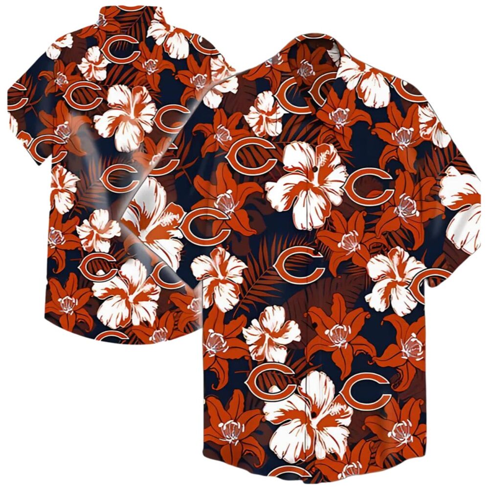 Chicago Bears Flower Hawaiian Shirt Summer NFL Gifts For Fans 1